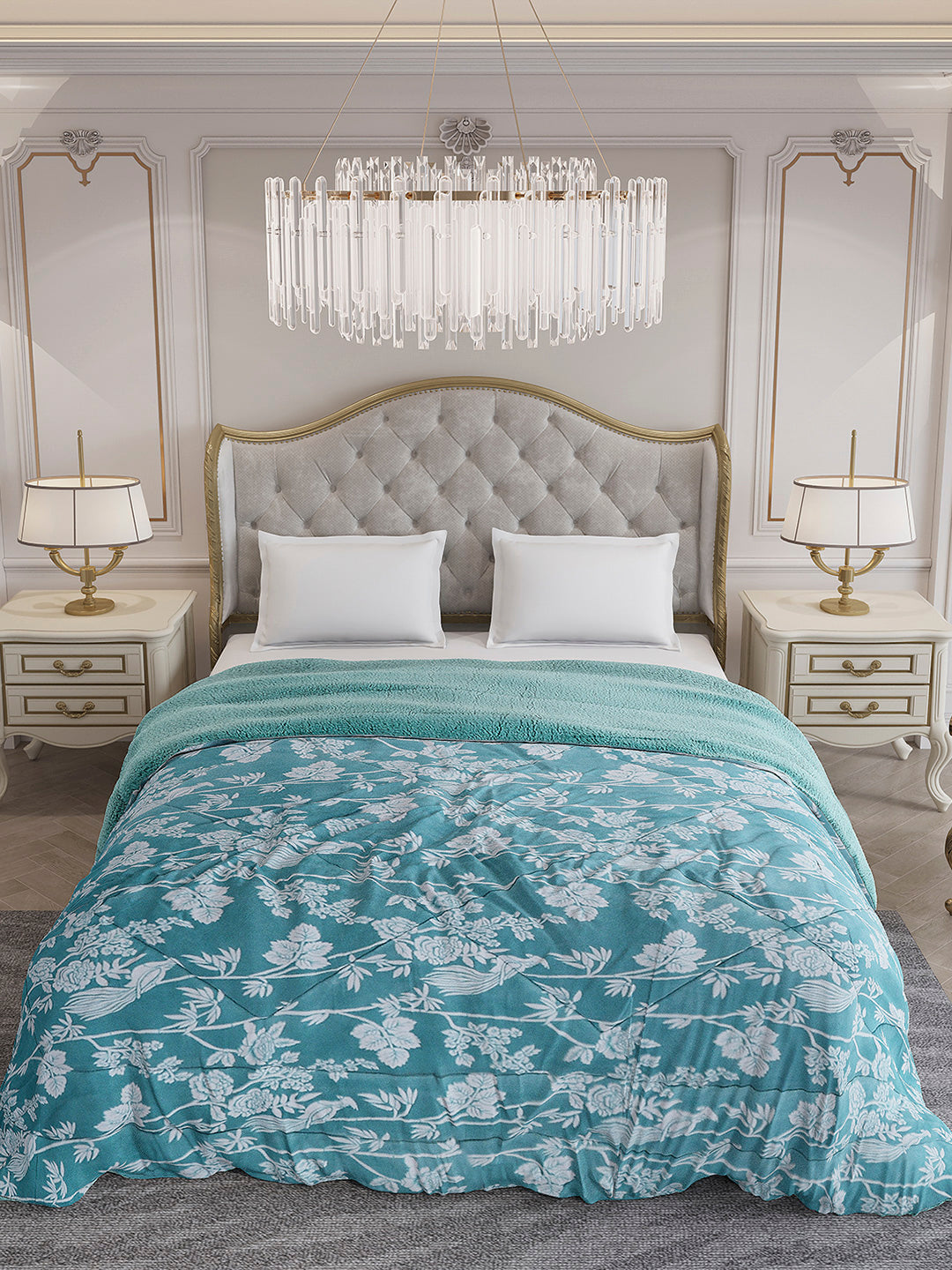 Printed Double Bed 210 GSM Comforter for Mild Winter (Nixie), Weight 729 gm