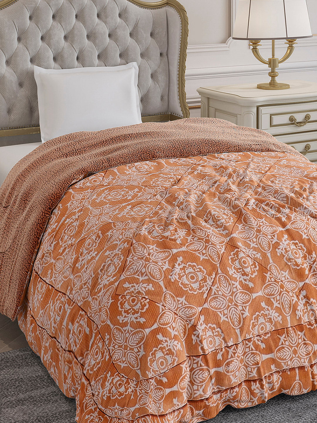 Printed Single Bed 1114 GSM Comforter for Winter - (Nixie)