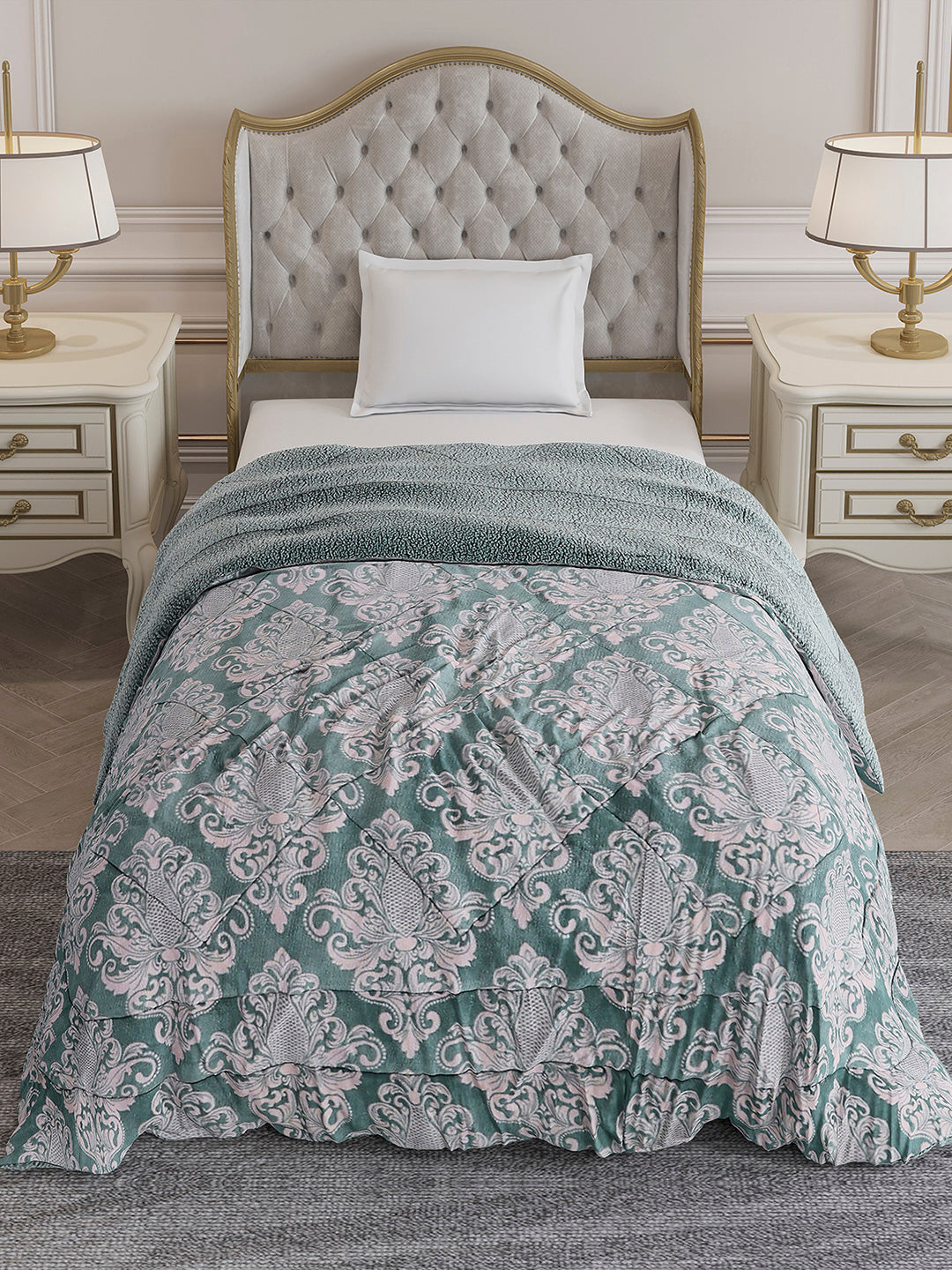 Printed Single Bed 210 GSM Comforter for Mild Winter (Nixie), Weight 660 gm
