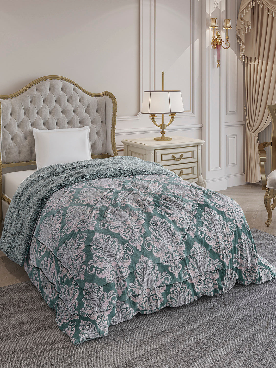 Printed Single Bed 210 GSM Comforter for Mild Winter (Nixie), Weight 660 gm