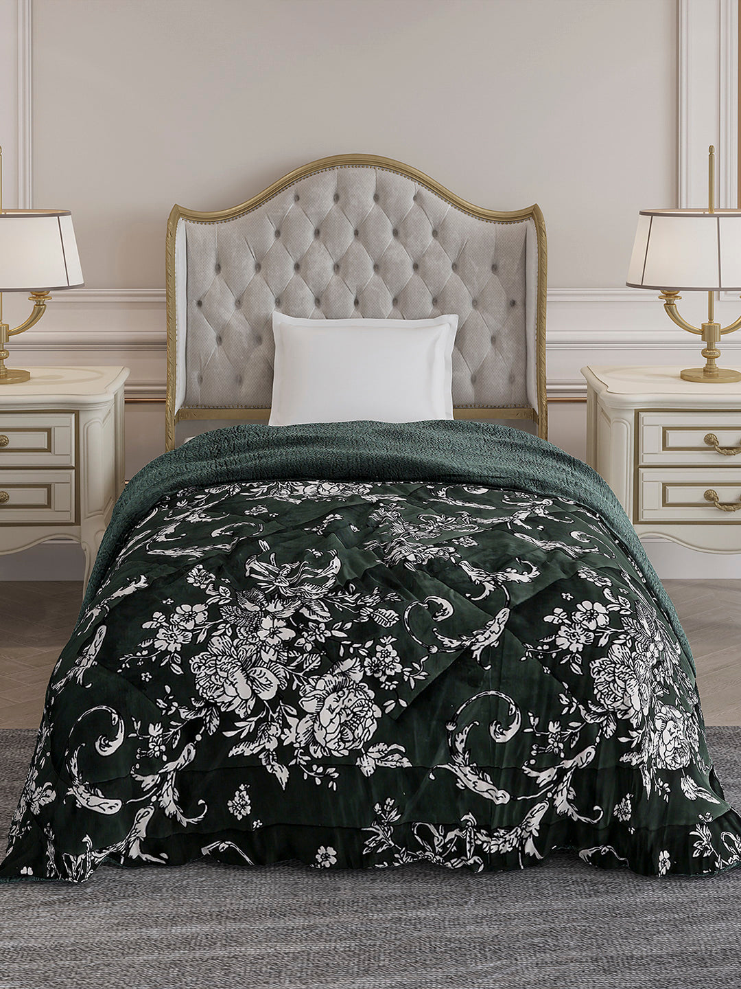 Printed Single Bed 210 GSM Comforter for Mild Winter (Nixie), Weight 660 gm