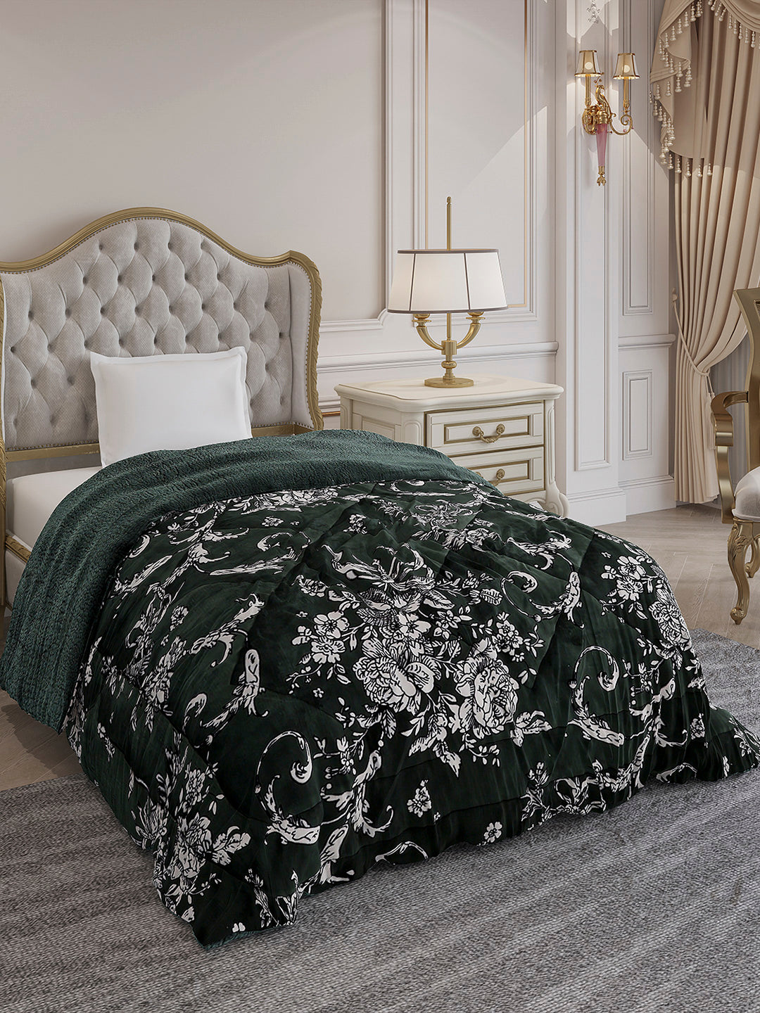 Printed Single Bed 210 GSM Comforter for Mild Winter (Nixie), Weight 660 gm