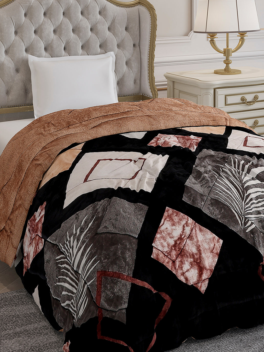 Printed Single Bed 966 GSM Comforter for Winter - (Teresa)