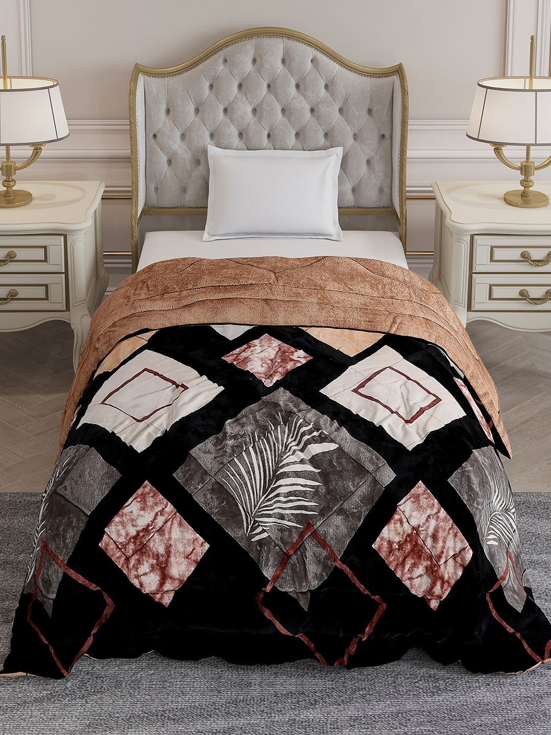 Printed Single Bed 966 GSM Comforter for Winter - (Teresa)