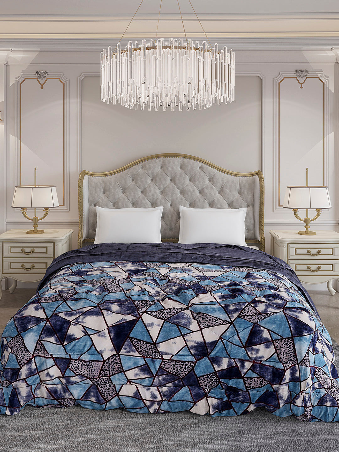 Printed Double Bed 233 GSM Comforter for Mild Winter (Beauty), Weight 855 gm