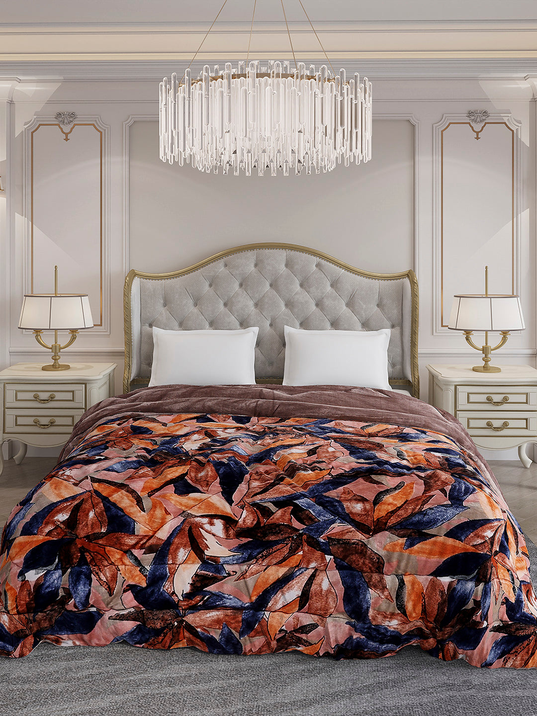 Printed Double Bed 233 GSM Comforter for Mild Winter (Beauty), Weight 855 gm