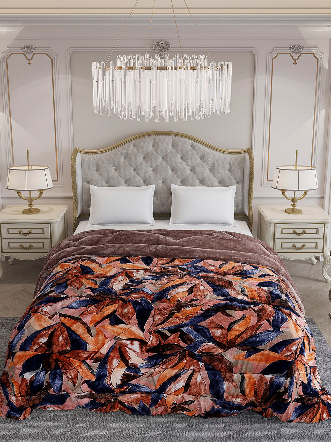 Printed Double Bed 233 GSM Comforter for Mild Winter (Beauty), Weight 855 gm