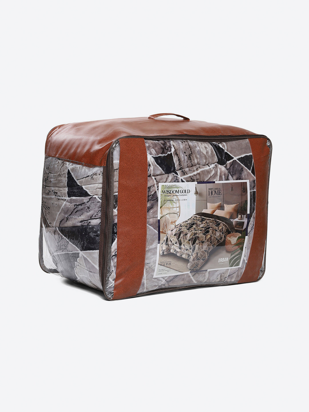 Printed Double Bed 300 GSM Comforter for Mild Winter (Wisdom Gold), Weight 900 gm