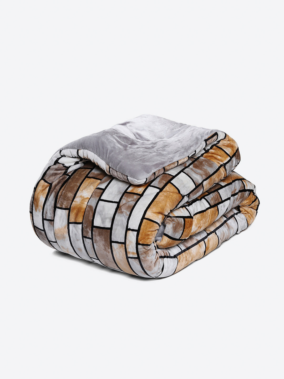 Printed Double Bed 300 GSM Comforter for Mild Winter (Wisdom Gold), Weight 900 gm