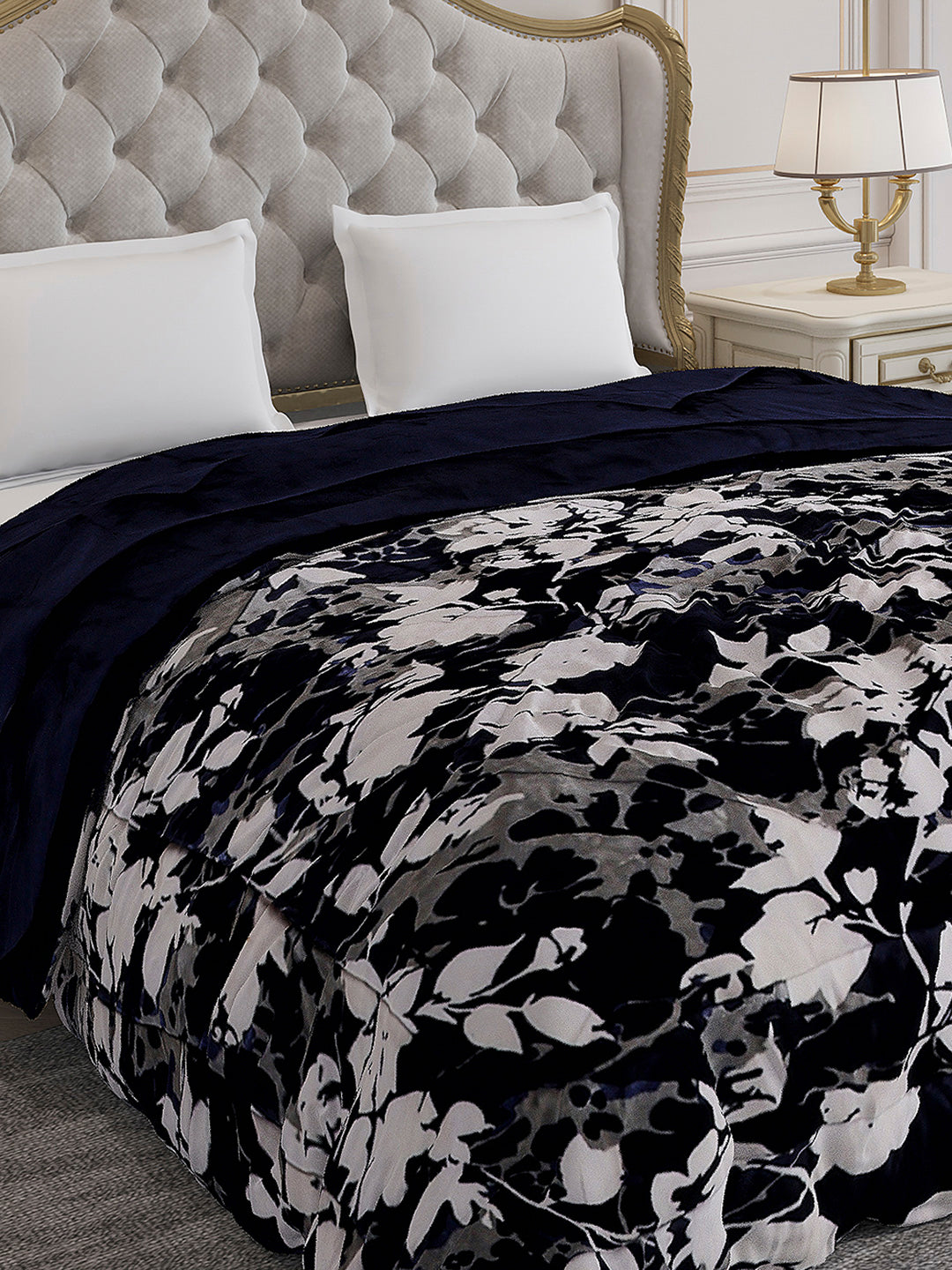 Printed Double Bed 300 GSM Comforter for Mild Winter (Wisdom Gold), Weight 900 gm