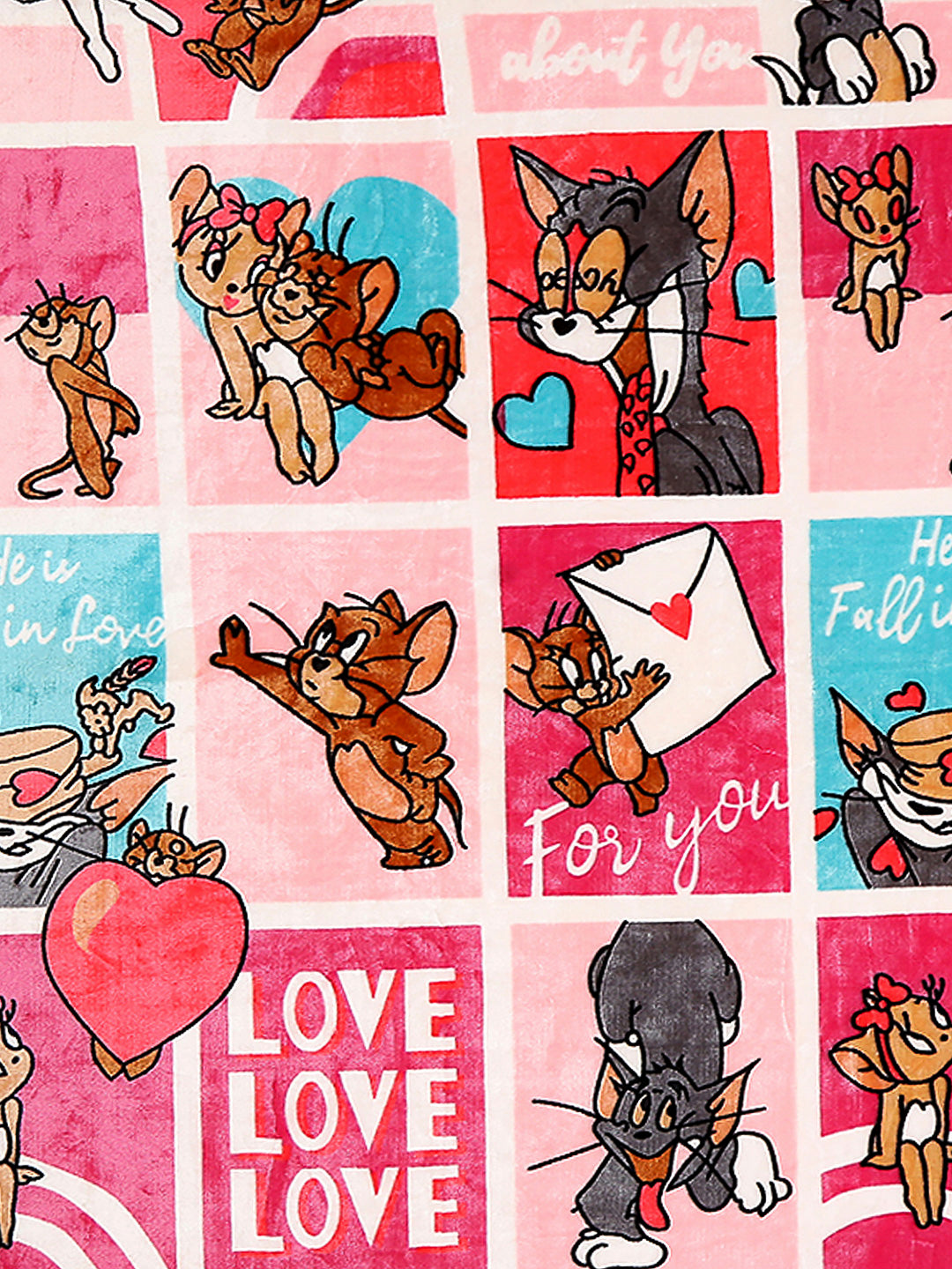 Tom and Jerry Panels Print Ultra Cozy Cartoon Network Pink Baby Blanket