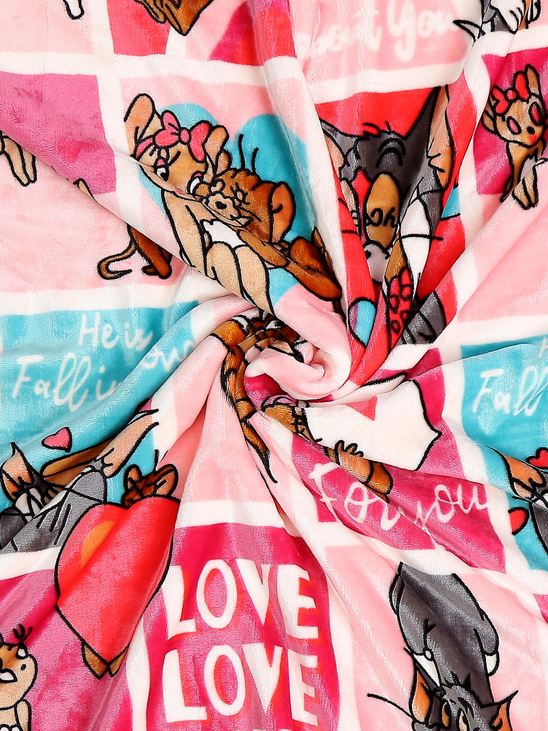 Tom and Jerry Panels Print Ultra Cozy Cartoon Network Pink Baby Blanket