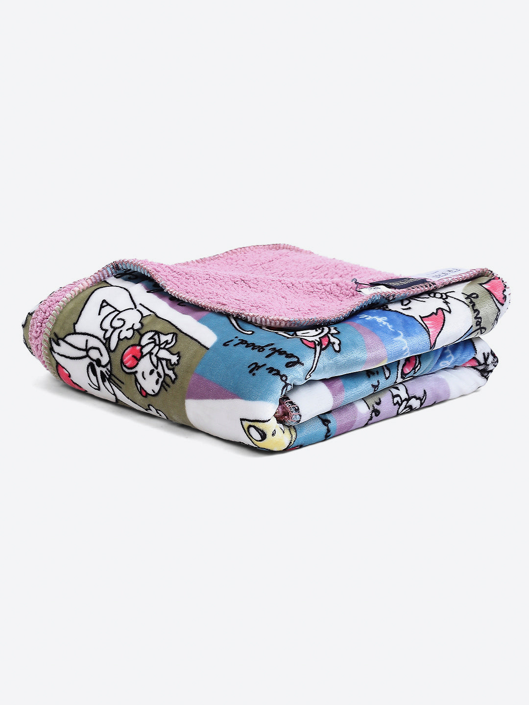 Tom and Jerry Graphic Panels Print Plush Cartoon Network Blue Baby Blanket