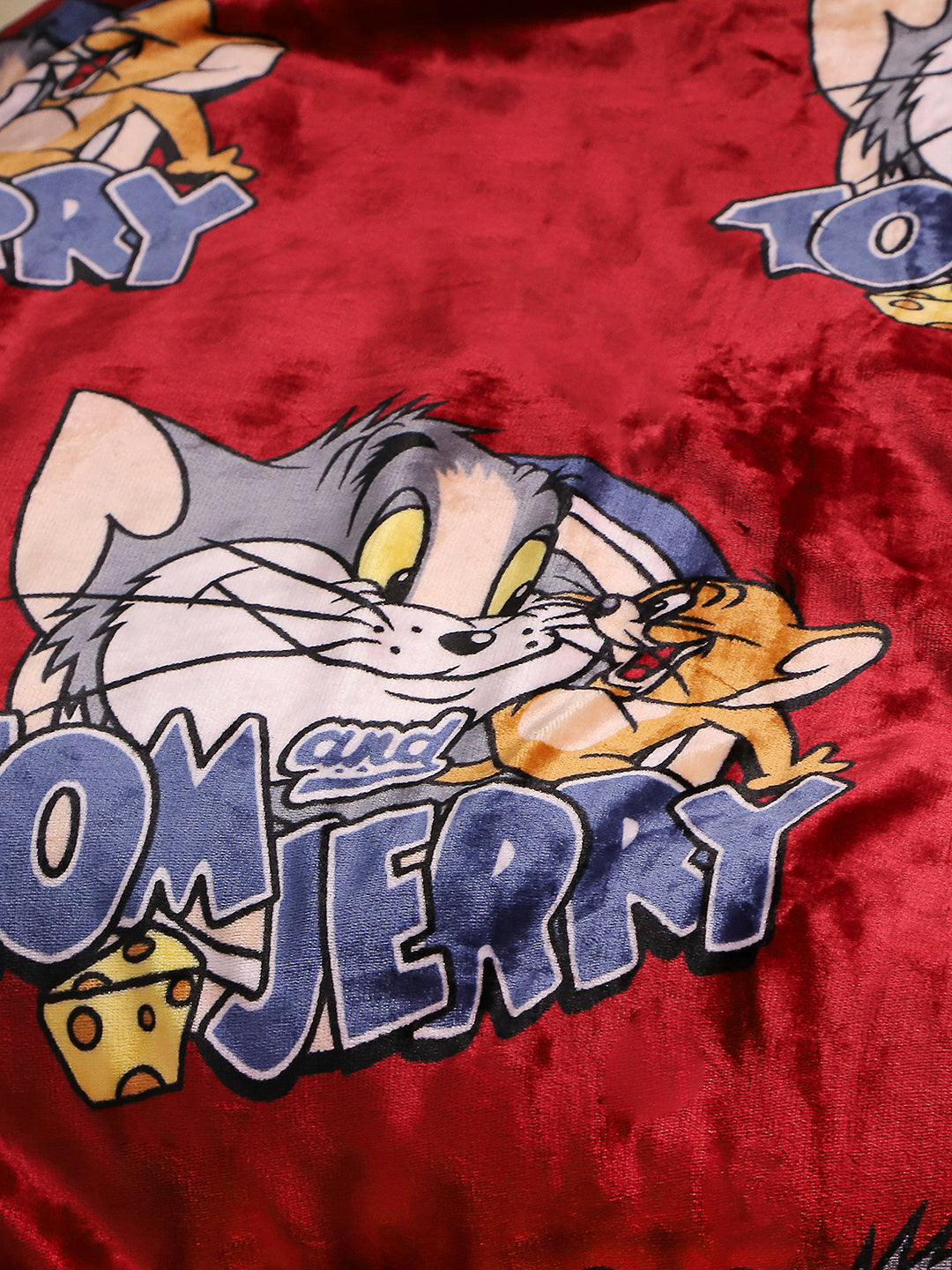 Tom and Jerry Print Soft Plush Cartoon Network Red Baby Blanket