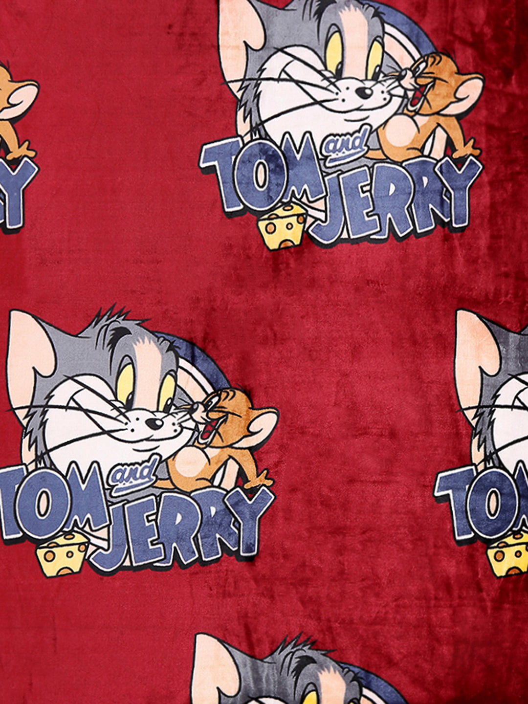 Tom and Jerry Print Soft Plush Cartoon Network Red Baby Blanket