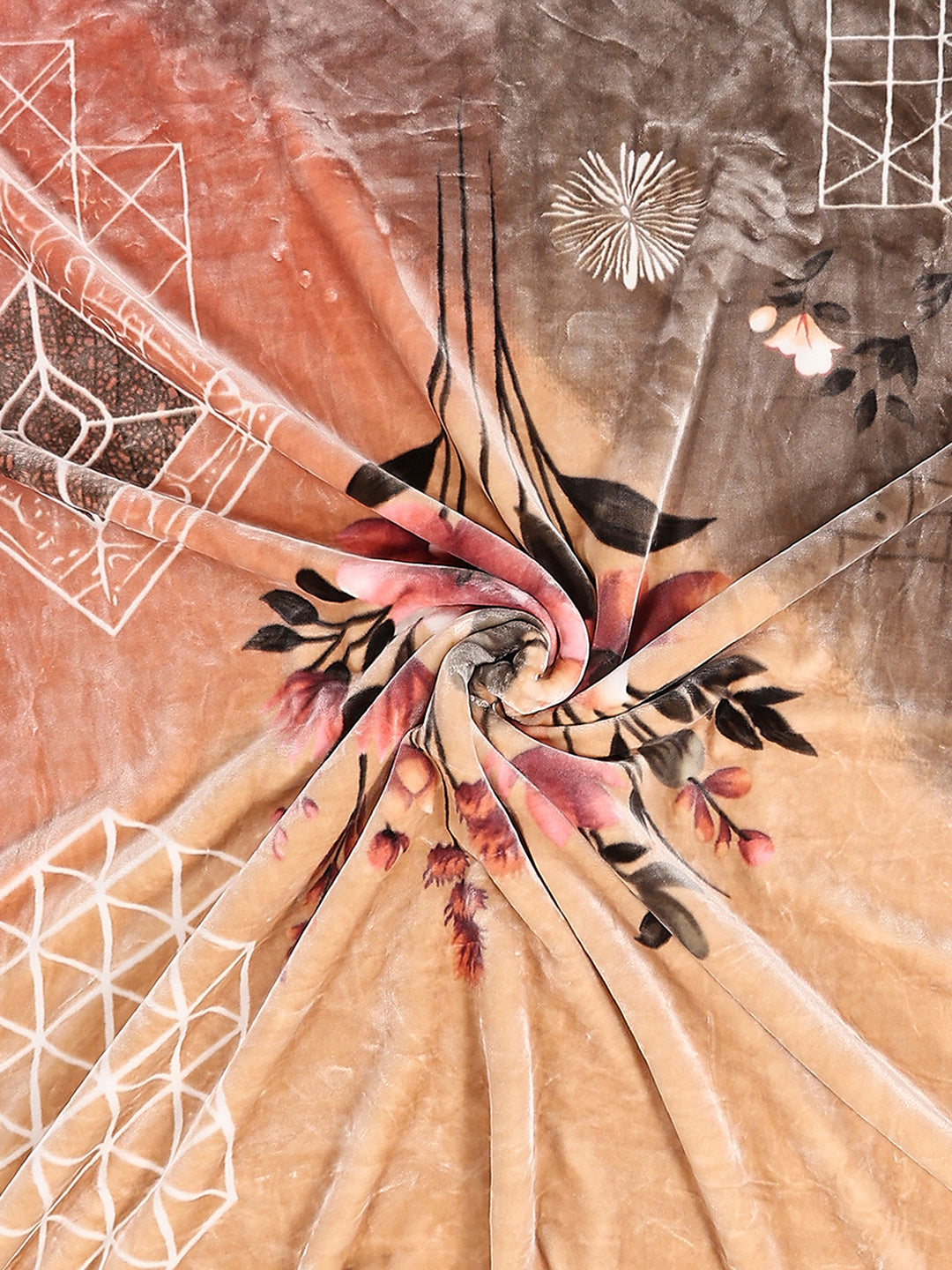 Printed Double Bed 2 Ply, 1136 GSM Embossed Blanket for Heavy Winter - (Commander)