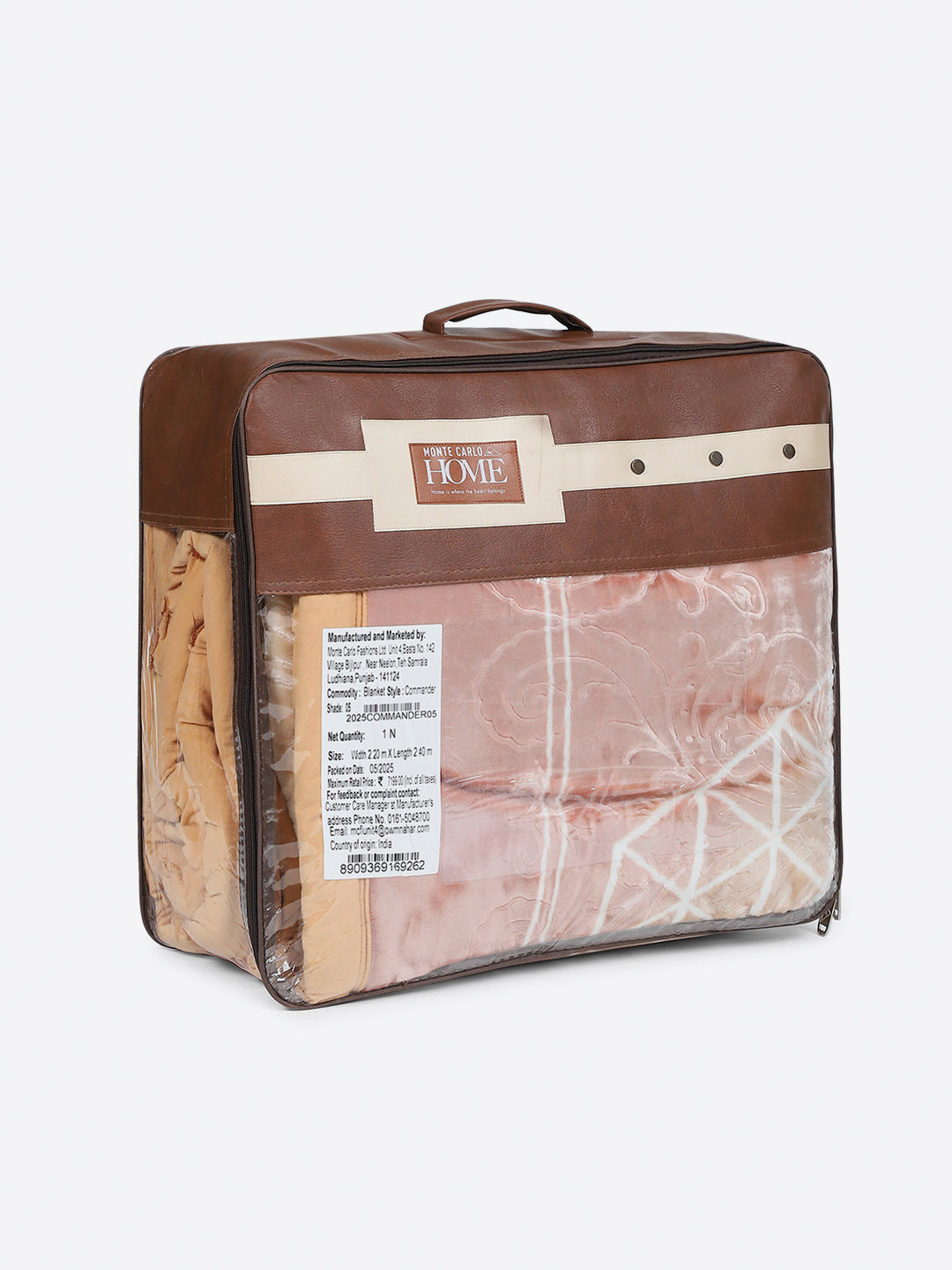 Printed Double Bed 2 Ply, 1136 GSM Embossed Blanket for Heavy Winter - (Commander)