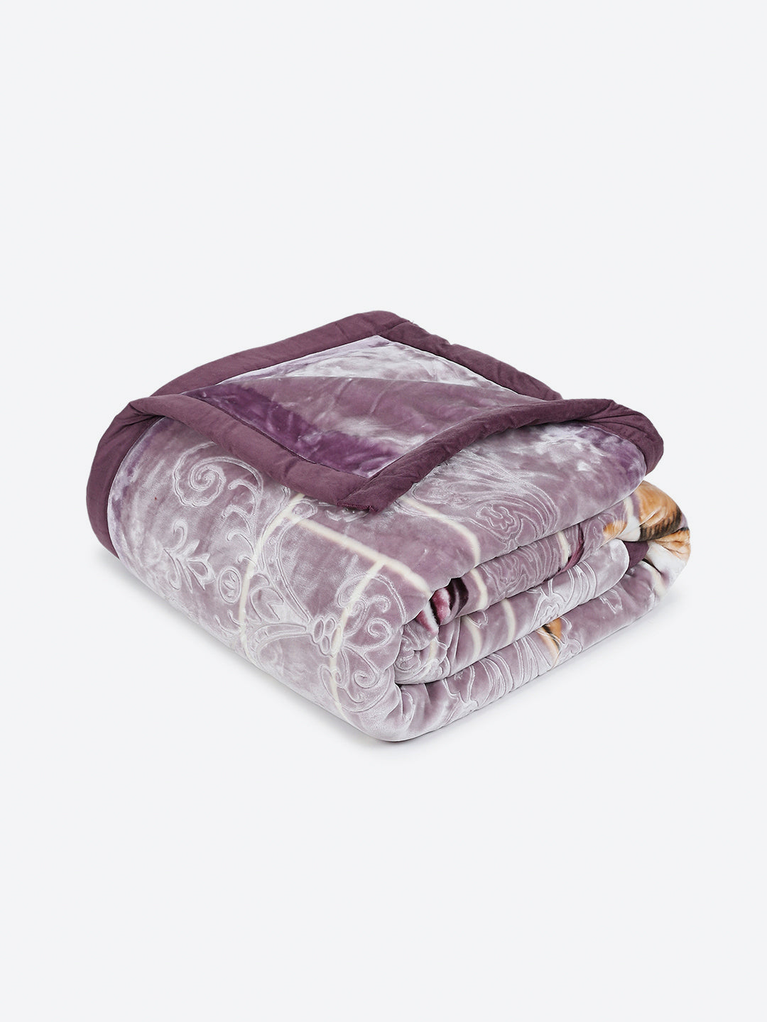 Printed Double Bed 2 Ply, 1136 GSM Embossed Blanket for Heavy Winter - (Commander)