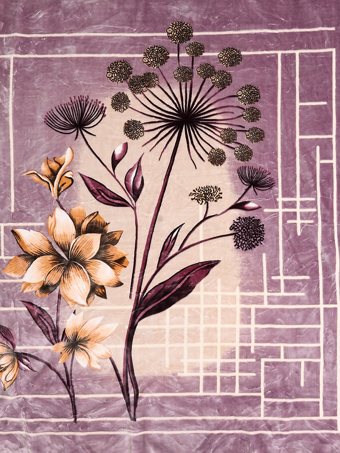 Printed Double Bed 2 Ply, 1136 GSM Embossed Blanket for Heavy Winter - (Commander)