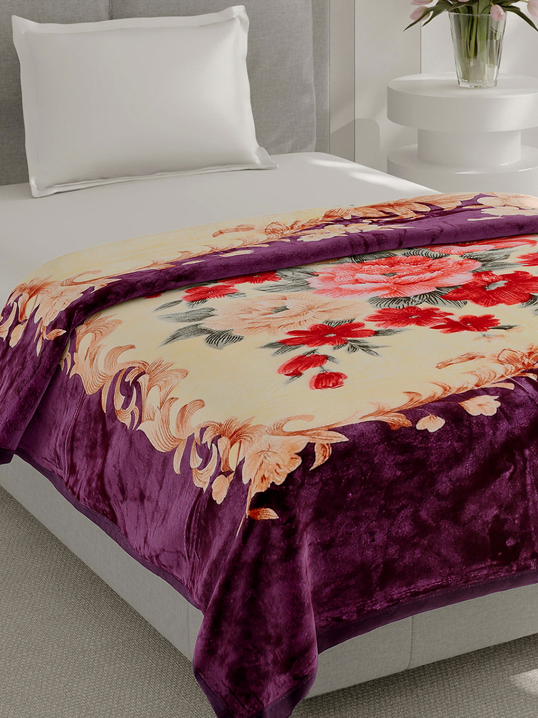 Printed Single Bed 1 Ply, 625 GSM Super Soft Mink Blanket for Mild Winter - (Impact Plus)