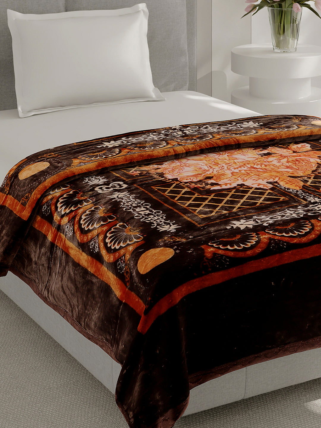 Printed Single Bed 1 Ply, 625 GSM Super Soft Mink Blanket for Mild Winter - (Impact Plus)