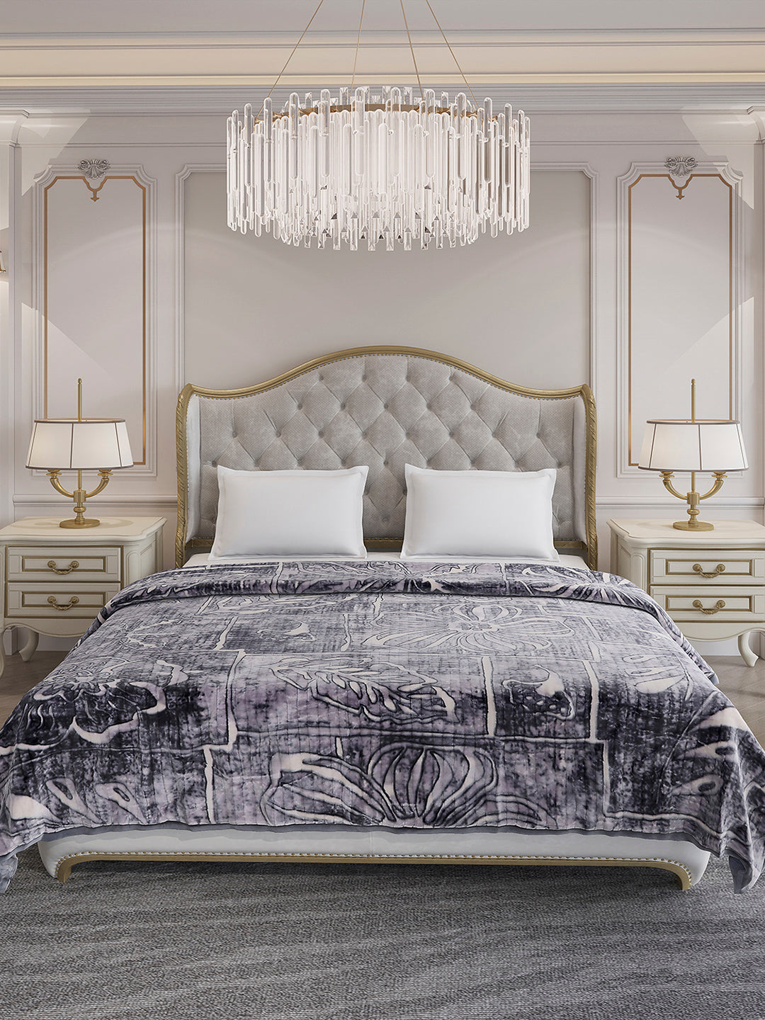 Printed Double Bed 3 Ply, 928 GSM Blanket for Winter - (Marvin PVC)