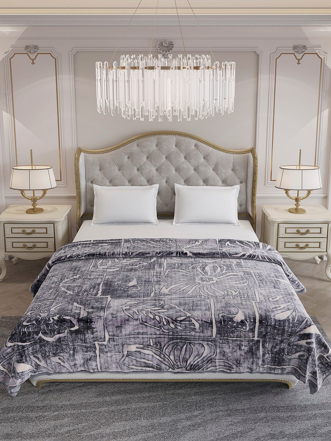 Printed Double Bed 3 Ply, 928 GSM Blanket for Winter - (Marvin PVC)