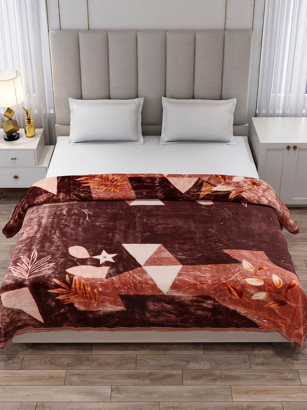 Printed Double Bed 2 Ply, 871 GSM Blanket for Heavy Winter - (Moon Valley Box)