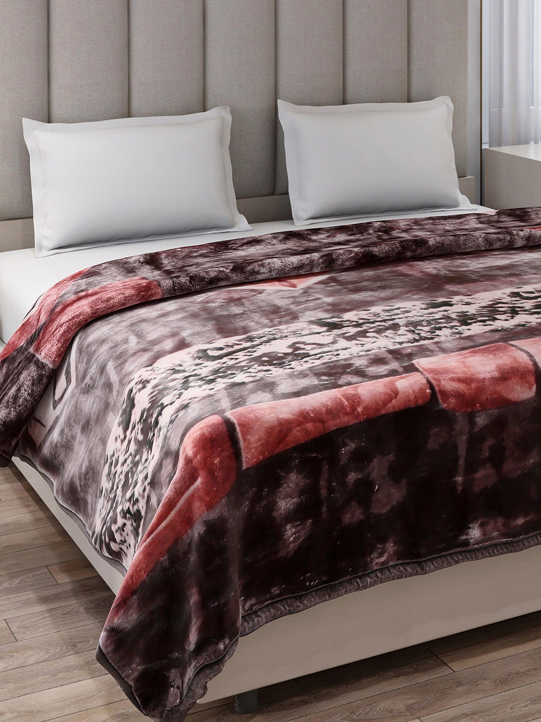 Printed Double Bed 2 Ply, 871 GSM Blanket for Heavy Winter - (Moon Valley Box)