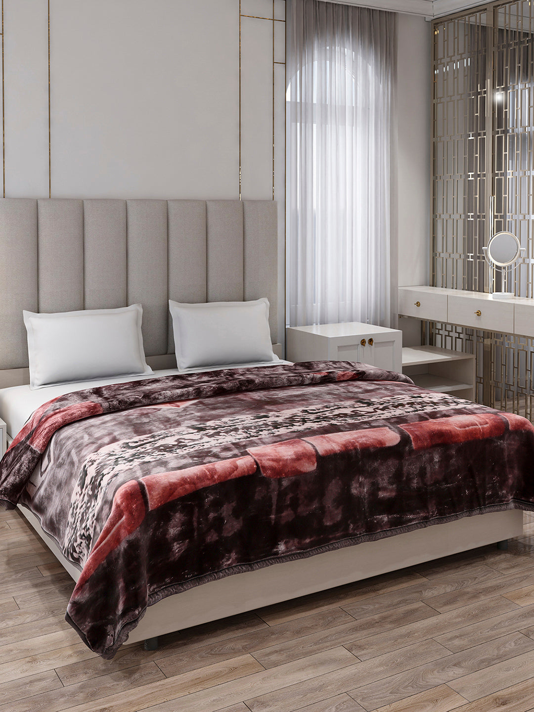 Printed Double Bed 2 Ply, 871 GSM Blanket for Heavy Winter - (Moon Valley Box)