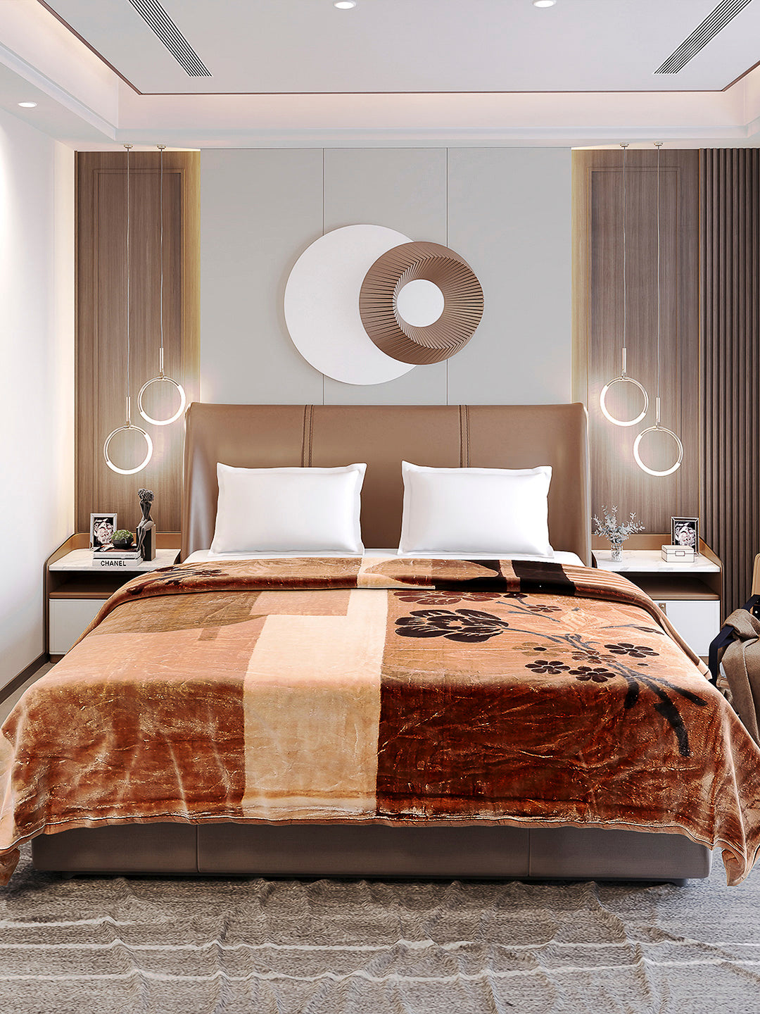 Printed Double Bed Reversible Blanket 2 Ply, 872 GSM, 4.6 kg (Moonvalley)