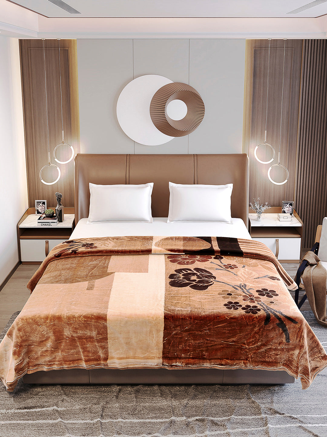 Printed Double Bed Reversible Blanket 2 Ply, 872 GSM, 4.6 kg (Moonvalley)