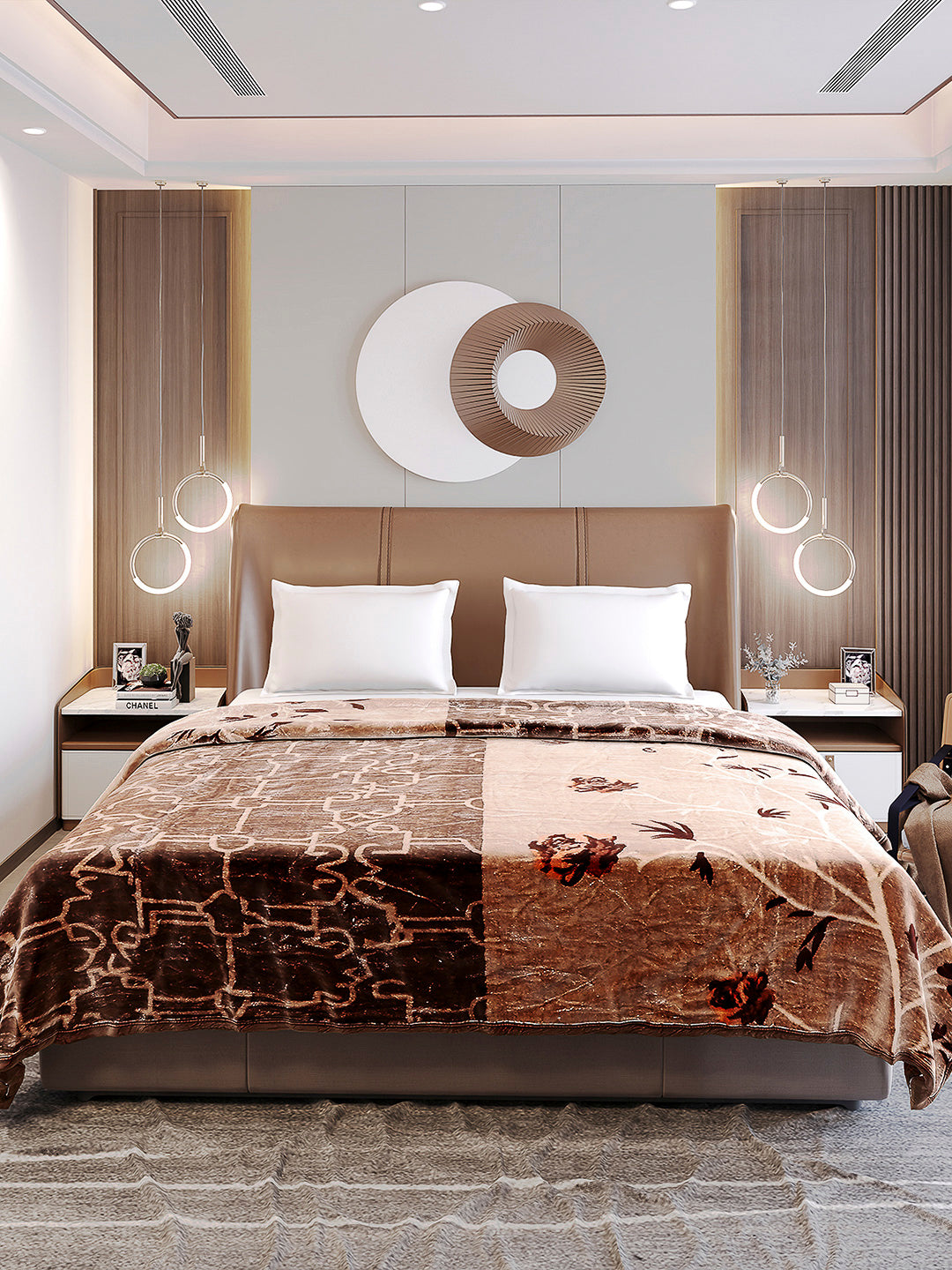 Printed Double Bed Reversible Blanket 2 Ply, 872 GSM, 4.6 kg (Moonvalley)