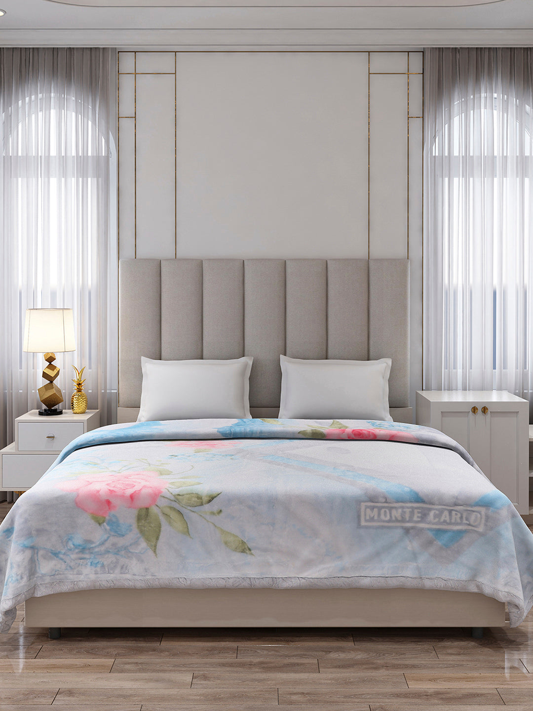 Printed Double Bed 2 Ply, 871 GSM Blanket for Heavy Winter - (Moon Valley Plus)