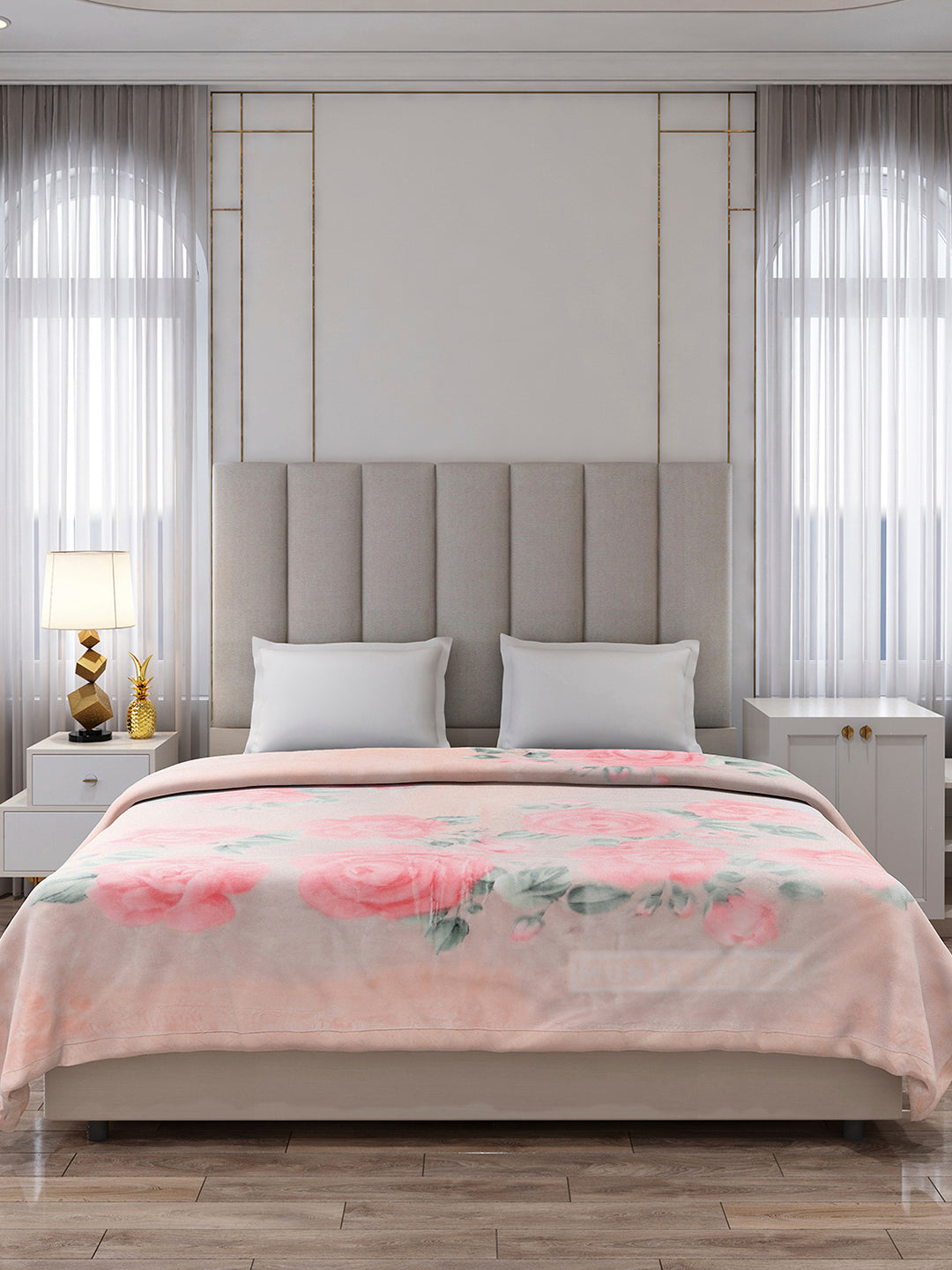 Printed Double Bed 2 Ply, 871 GSM Blanket for Heavy Winter - (Moon Valley Plus)