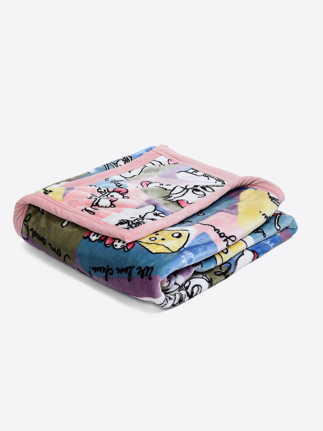 Tom and Jerry with Typography Print Plush Cartoon Network Multicolor Baby Blanket
