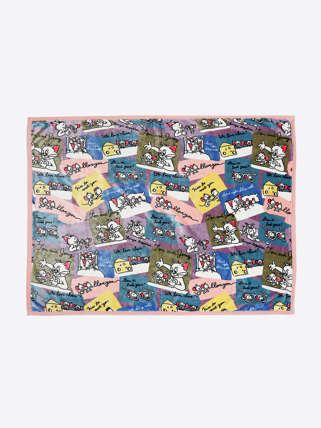 Tom and Jerry with Typography Print Plush Cartoon Network Multicolor Baby Blanket