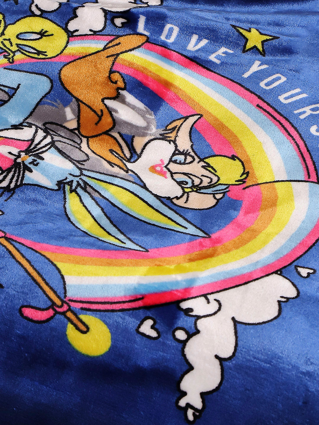 Bunny Character Printed Blue Velvety Cartoon Network Blue Baby Blanket