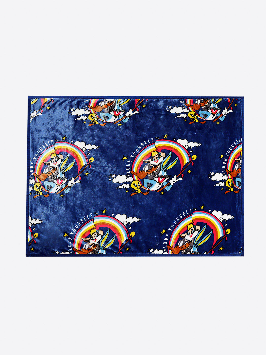 Bunny Character Printed Blue Velvety Cartoon Network Blue Baby Blanket