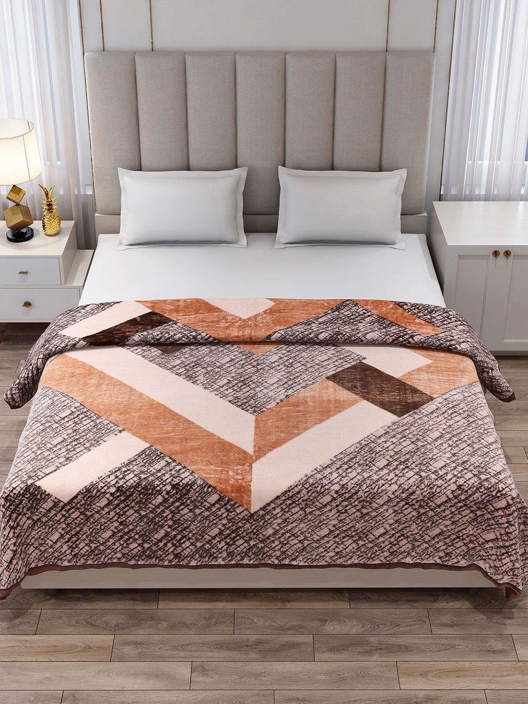 Printed Double Bed 1 Ply Blanket for Mild Winter - (Regal)