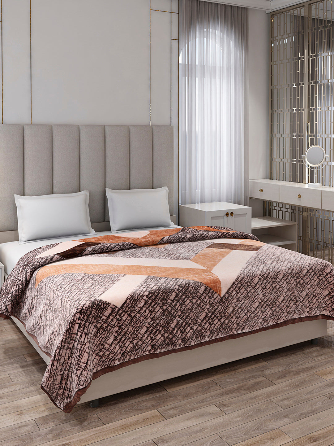 Printed Double Bed 1 Ply Blanket for Mild Winter - (Regal)