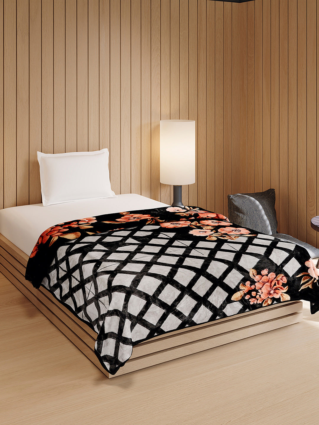 Printed Double Bed 1 Ply, 540 GSM Blanket for Winter - (Relation PVC)