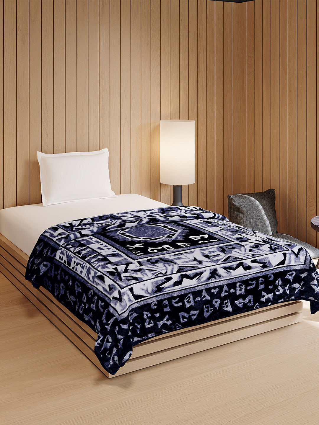 Printed Double Bed 1 Ply, 540 GSM Blanket for Winter - (Relation PVC)