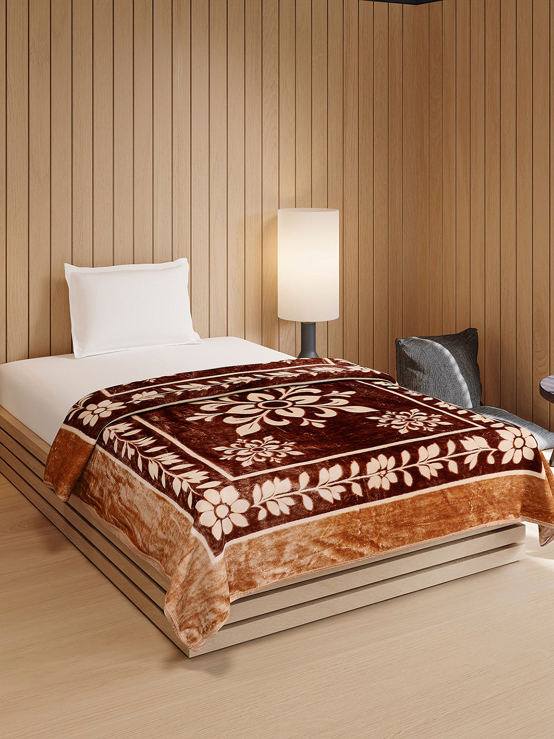 Printed Double Bed 1 Ply, 540 GSM Blanket for Winter - (Relation PVC)