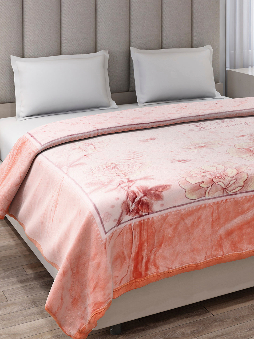 Printed Double Bed 1 Ply, 530 GSM Super Soft Blanket for Mild Winter - (Roman Plus)