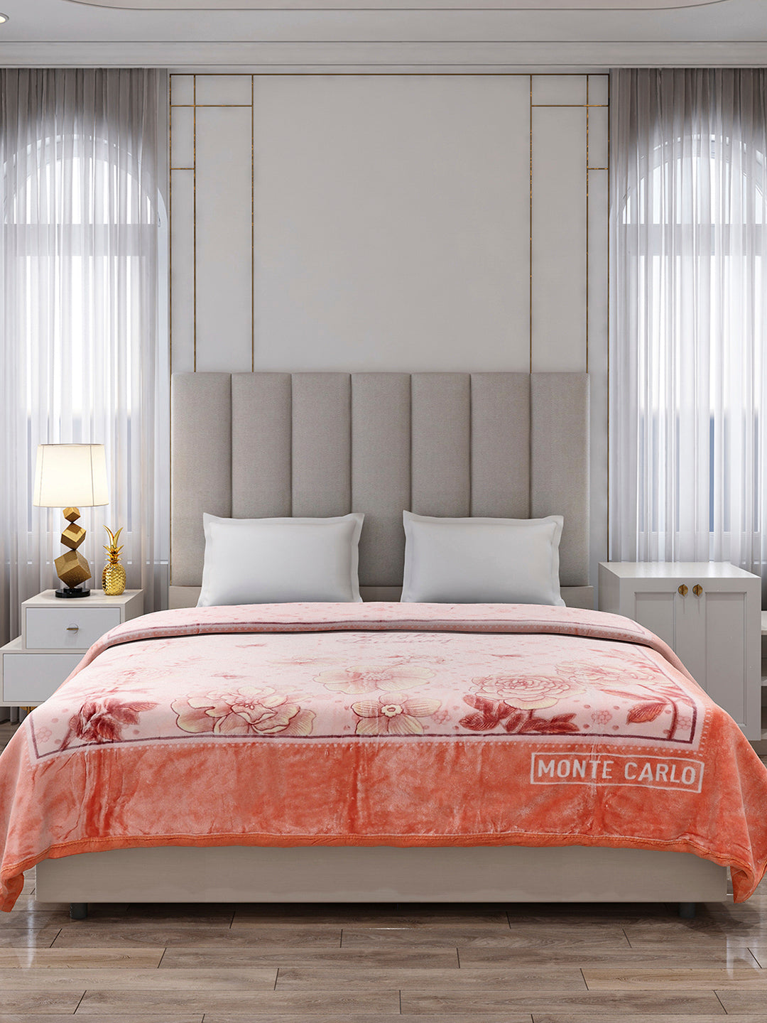 Printed Double Bed 1 Ply, 530 GSM Super Soft Blanket for Mild Winter - (Roman Plus)