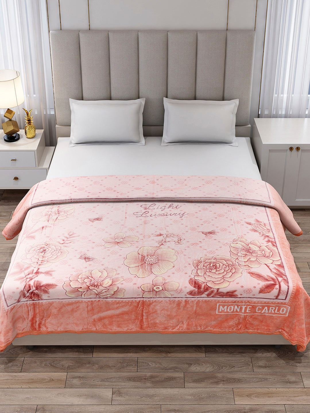 Printed Double Bed 1 Ply, 530 GSM Super Soft Blanket for Mild Winter - (Roman Plus)