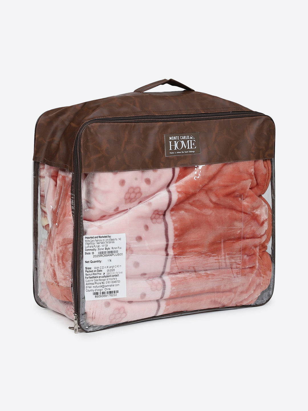 Printed Double Bed 1 Ply, 530 GSM Super Soft Blanket for Mild Winter - (Roman Plus)