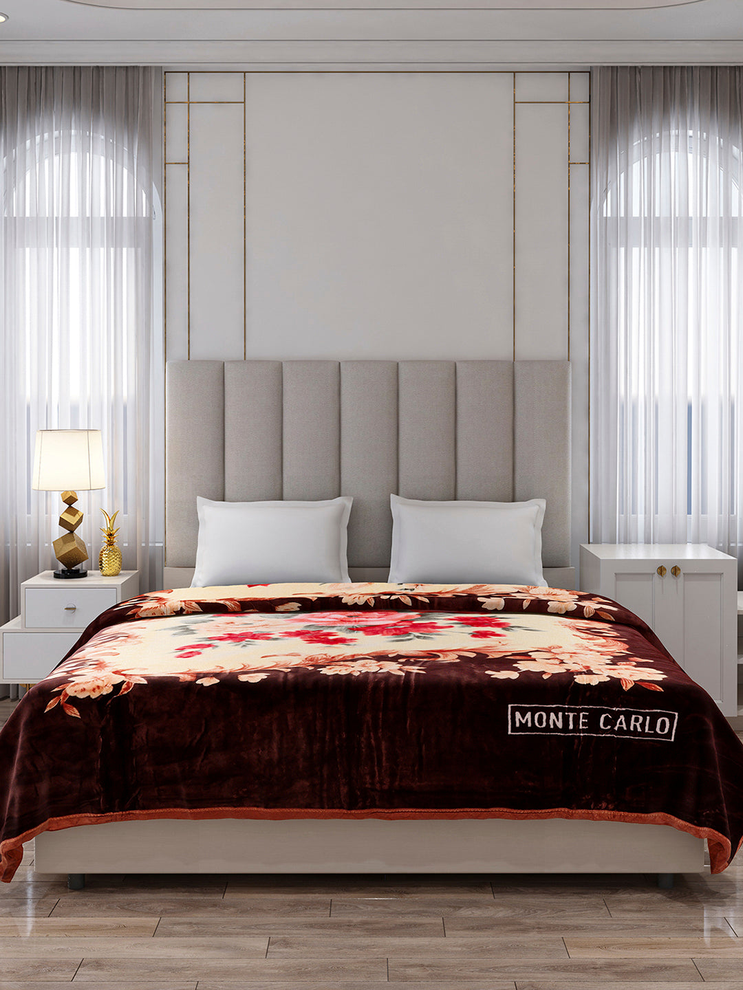 Printed Double Bed 1 Ply, 530 GSM Super Soft Blanket for Mild Winter - (Roman Plus)
