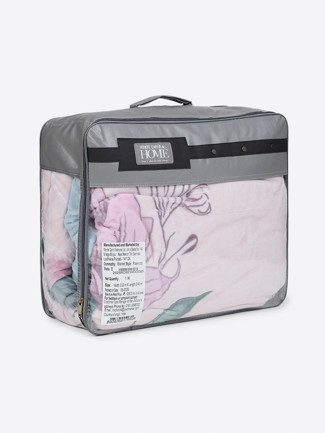 Printed Double Bed 3, 890 GSM Ply Blanket for Heavy Winter - (Rosewood)